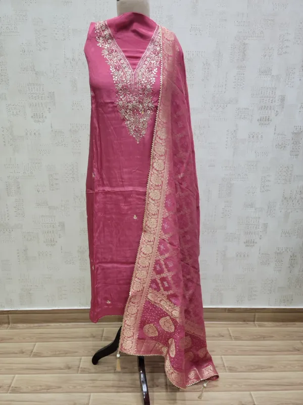 Maroon_Premium_Ho_Silk_Material_Unstitched_3_Piece_Suit_For_Women
