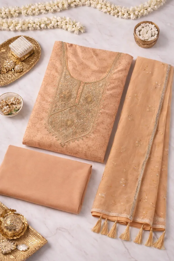Orange_Premium_Chanderi_Digital_Sequin_Unstitched_3_Piece_Suit_For_Women