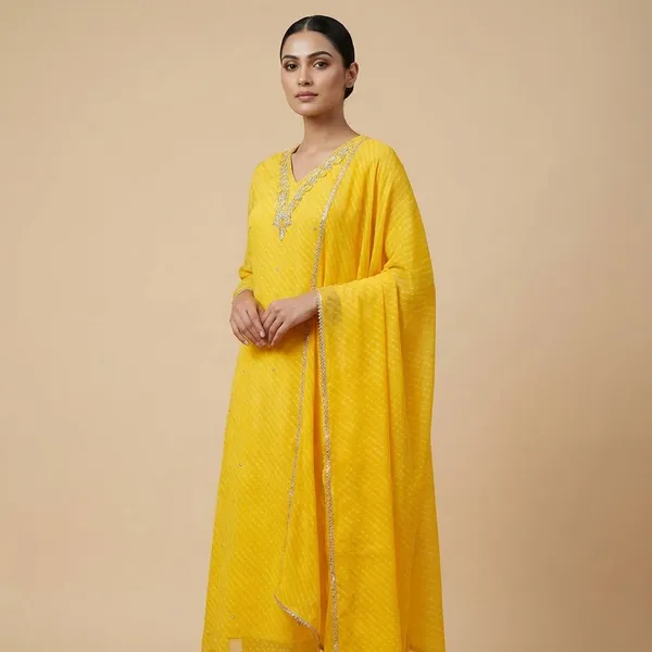 Yellow_Mothda_Light_V_Neck_Bandhej_Unstitched_3_Piece_Suit_For_Women