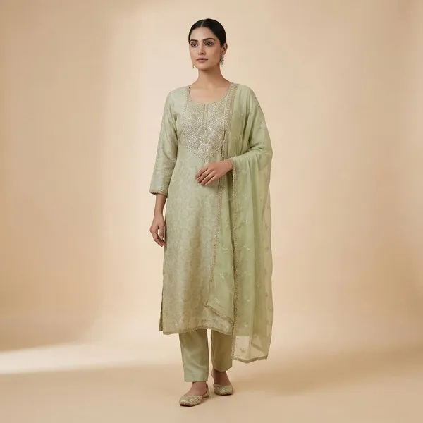 Grey_And_Orange_Premium_Chanderi_Digital_Sequin_Unstitched_3_Piece_Suit_For_Women