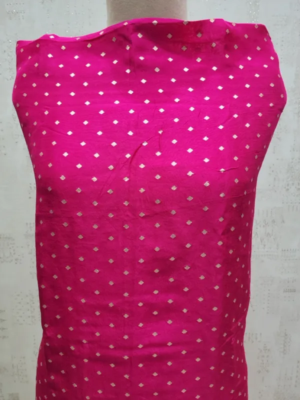 Pink_Heavy_Dola_Silk_Unstitched_3_Piece_Suit_For_Women