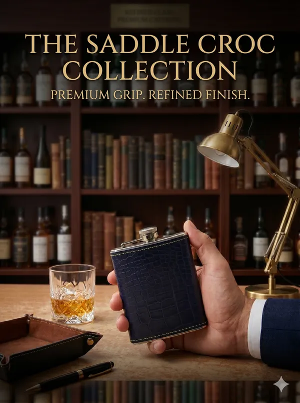 The_Azure_Artisan:_210ml_Premium_Leather_Hip_Flask_blue_crocodile