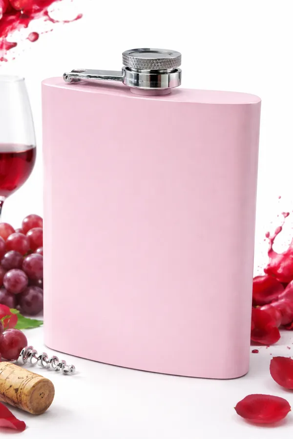 Pastel_Pink_Stainless_Steel_Hip_Flask_(8oz)