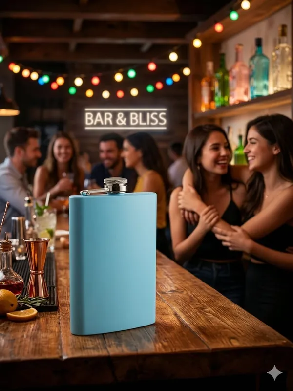 Premium_Mint_Blue_hip_flask_-matte_finish_|Pocket_size_Party_Flask