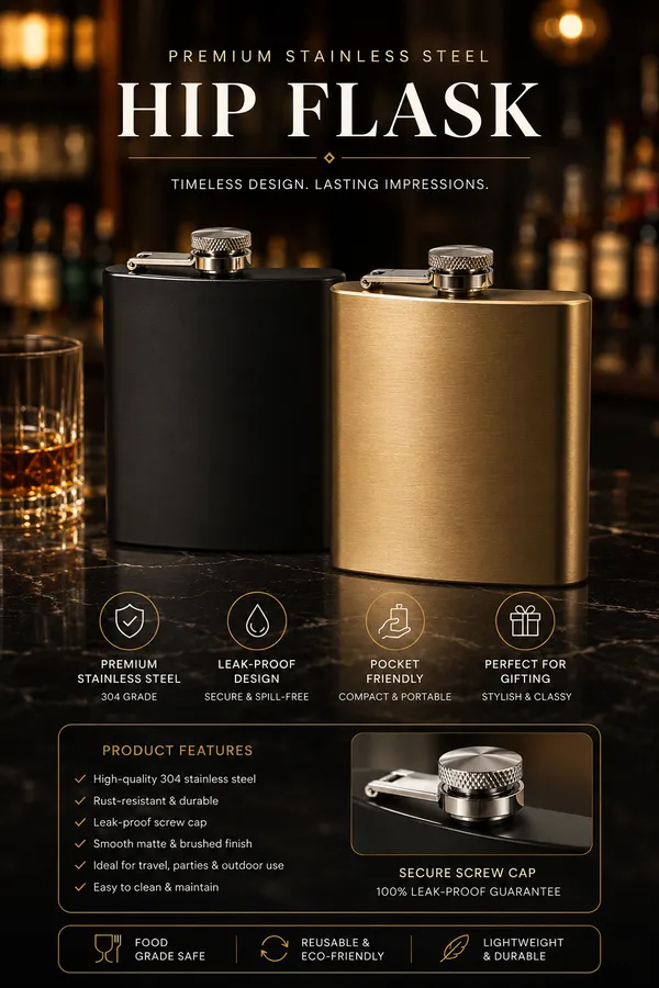 The_Sovereign_210_|_Matte_Onyx_&_Brushed_Gold_Hip_Flask
