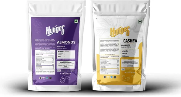 Hunger0_Premium_Almonds_&_Cashew_Combo_Pack_500G_(2_X_250G)_|_Fresh_&_Healthy_Almonds,_Cashews_(2_X_250_G)