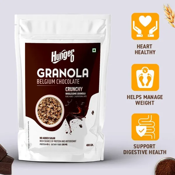 Hunger0_Granola_Belgium_Chocolate_Crunchy_-_Wholesome_Granola_(Set_Of_2)_Pouch_(2_X_400_G)