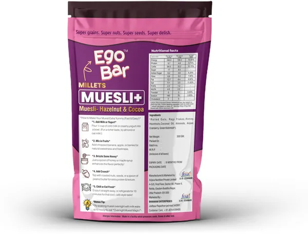 Hunger0_Ego_Bar_Millets_Muesli+_Hazelnut_&_Cocoa_|_Healthy_Crunchy_Mix_Pouch_(2_X_300_G)
