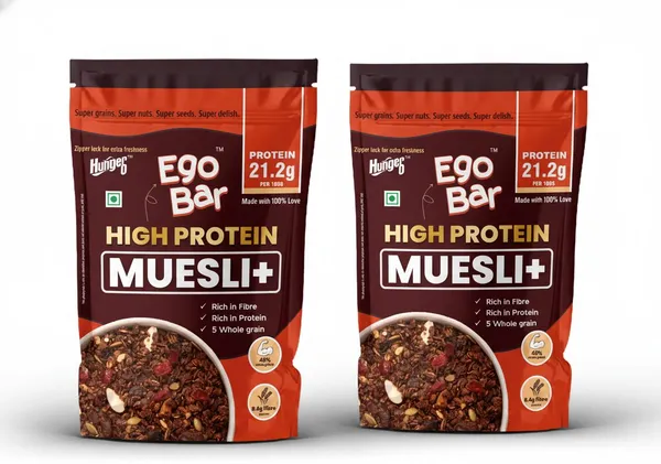 Hunger0_Ego_Bar_High_Protein_Muesli+_|_Rich_In_Fibre_&_5_Whole_Grains_(Set_Of_2)_Raisins,_Almonds_(2_X_300_G)