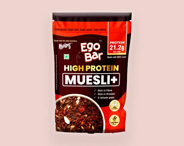 Hunger0_Ego_Bar_High_Protein_Muesli+_300G_|_Rich_In_Fibre_&_5_Whole_Grain_Raisins_(1_X_300_G)