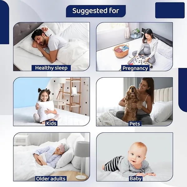 360_Degree_Cotton_And_Lycra_Waterproof_Quilted_Navy_Blue_Mattress_Protector