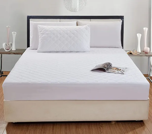 360_Degree_Cotton_And_Lycra_Waterproof_Quilted_Beige_Mattress_Protector