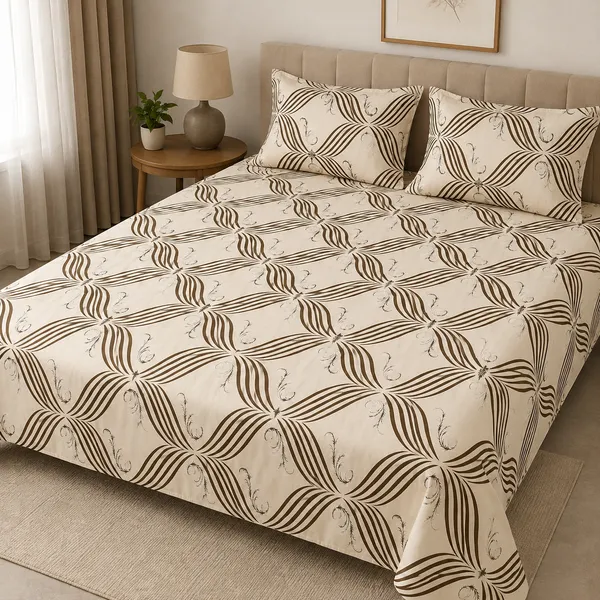 Cocoa_Elegance_Glace_Cotton_Bedsheet_Set