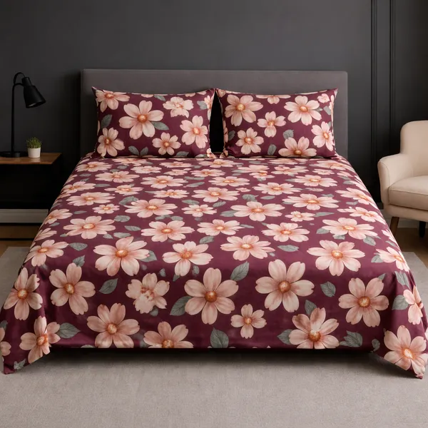 Crimson_Bloom_Glace_Cotton_Bedsheet_Set