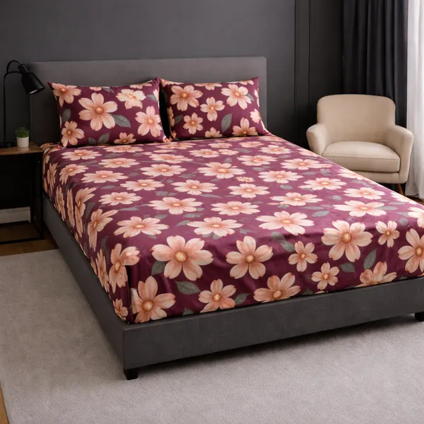 Crimson_Bloom_Glace_Cotton_Bedsheet_Set