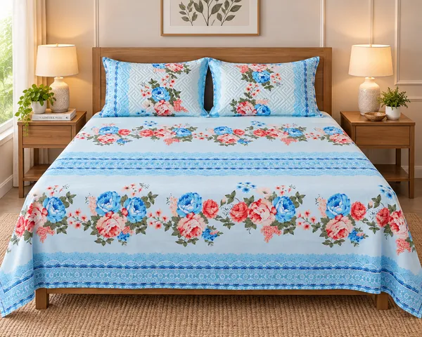 Blue_Serenade_Glace_Cotton_Bedsheet_Set_with_Quilted_Pillows