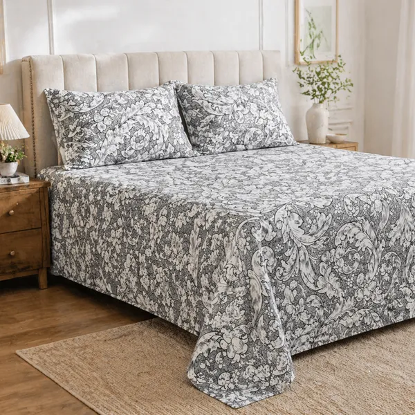 Imperial_Grey_Garden_Glace_Cotton_Bedsheet_Set