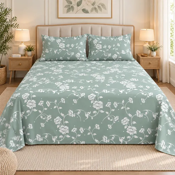 Mint_Meadow_Glace_Cotton_108"x108"_Bedsheet_Set