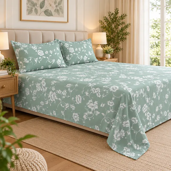 Mint_Meadow_Glace_Cotton_108"x108"_Bedsheet_Set