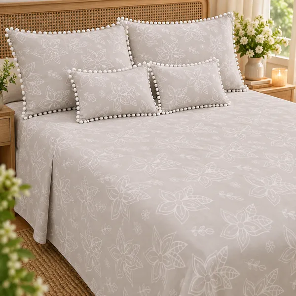 Pom-Pom_Flora_5Pc_Bedsheet_Set_–_Linen_Blossom_(Bag_Packing)