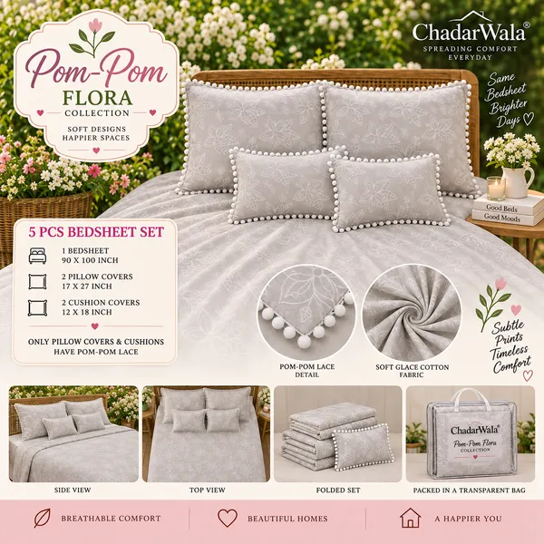 Pom-Pom_Flora_5Pc_Bedsheet_Set_–_Linen_Blossom_(Bag_Packing)