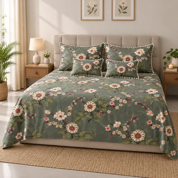 Pom-Pom_Flora_5Pc_Bedsheet_Set_-_Olive_Blossom_(Bag_Packing)