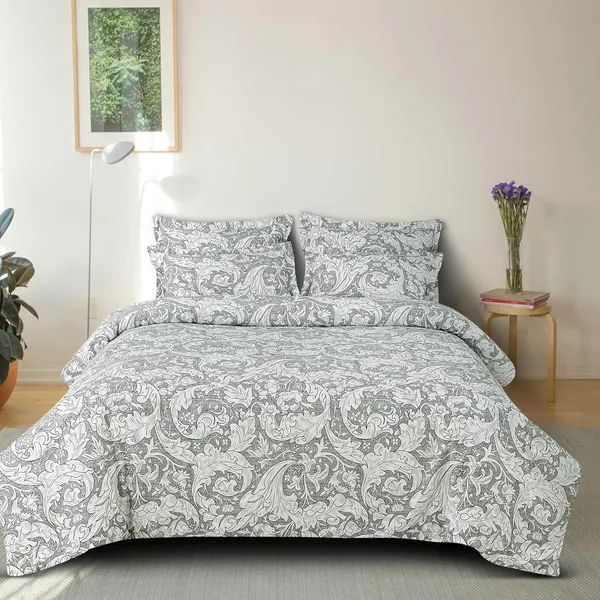 Imperial_Grey_Garden_Glace_Cotton_Bedsheet_Set