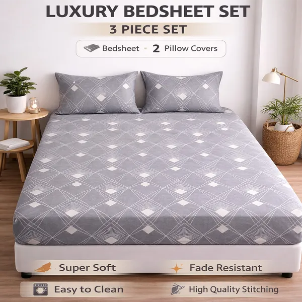 Steller_Grey_Glace_Cotton_Bedsheet_Set