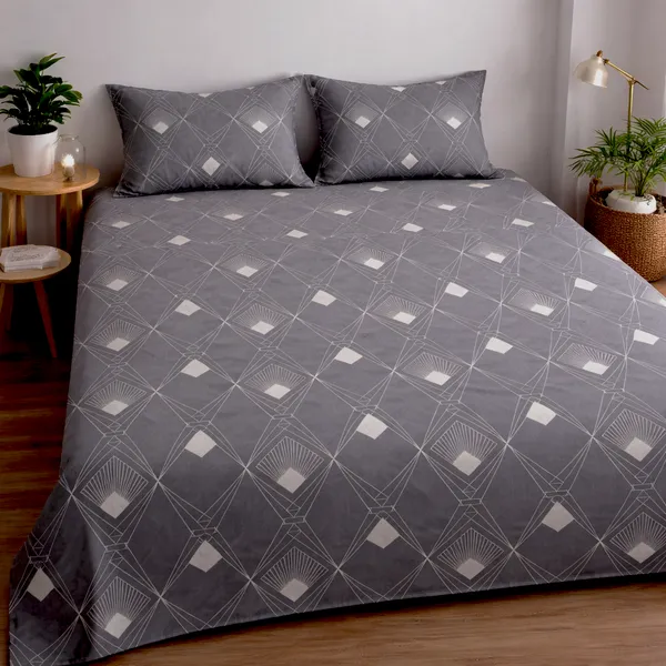 Steller_Grey_Glace_Cotton_Bedsheet_Set