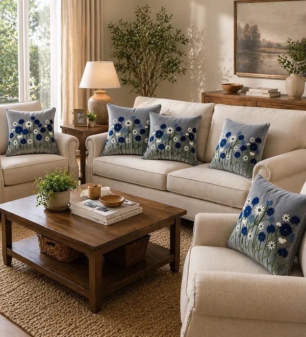 Pack_of_5_Designer_Satin_Stripe_Cushion_Wildflower_Meadow_Cushion_Silver_Set