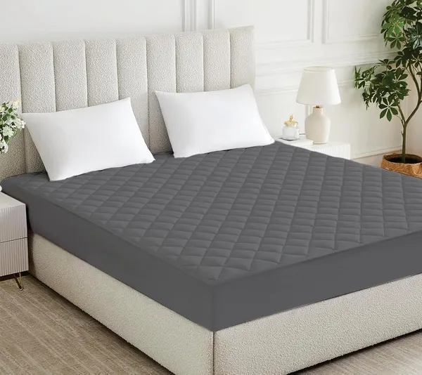 360_Degree_Cotton_And_Lycra_Waterproof_Quilted_Beige_Mattress_Protector