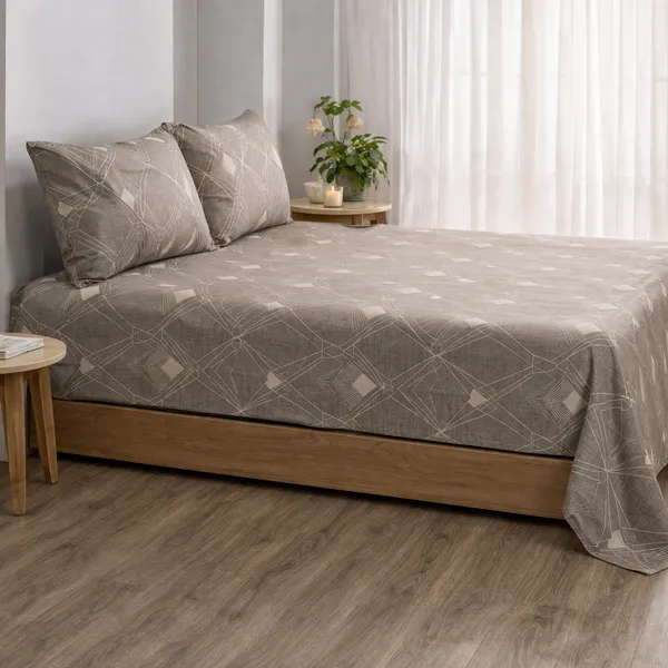 Steller_Brown_Glace_Cotton_Bedsheet_Set