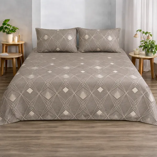 Steller_Brown_Glace_Cotton_Bedsheet_Set