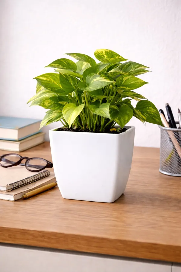 White_&_Green_Golden_Money_Plant_With_Beautiful_White_Pot