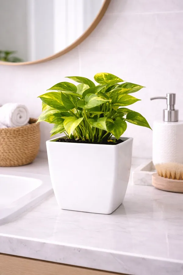White_&_Green_Golden_Money_Plant_With_Beautiful_White_Pot