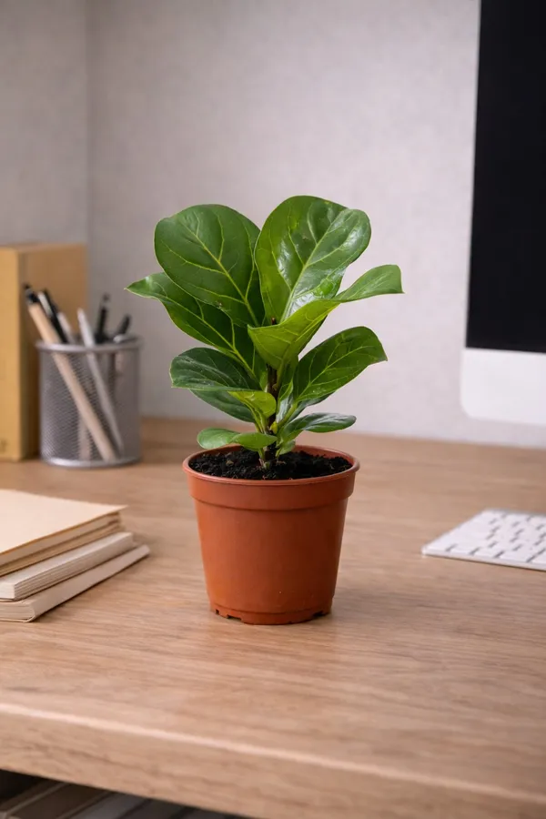 Brown_&_Green_Fiddle_Leaf_Fig_Plant_In_Plastic_Pot_Indoor_Outdoor_Home_Decor_Birthday_Gift