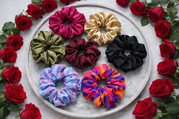 Multicolor_Brass_Silk_Scrunchie_Set_For_Women