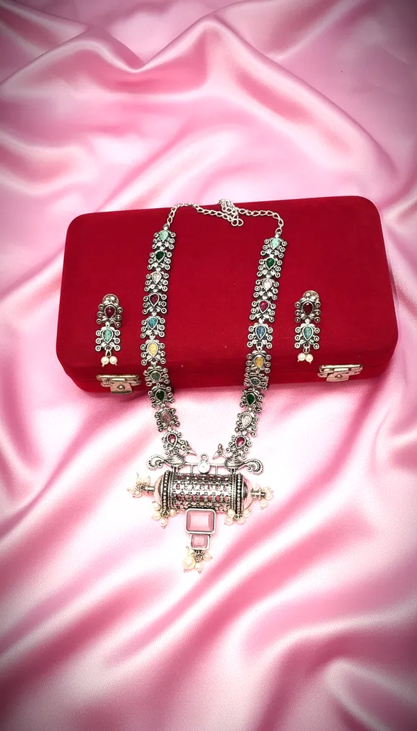 Multicolor_Brass_Navratan_Viraasat_Haar_Set_For_Women