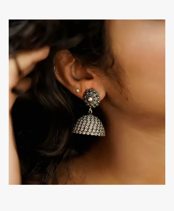 Silver_German_Silver_Jhumki_Earrings_For_Women