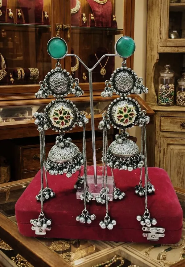 Multicolor_Brass_Moissanite_Kashmiri_Earrings_For_Women