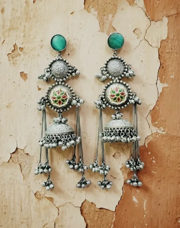 Multicolor_Brass_Moissanite_Kashmiri_Earrings_For_Women