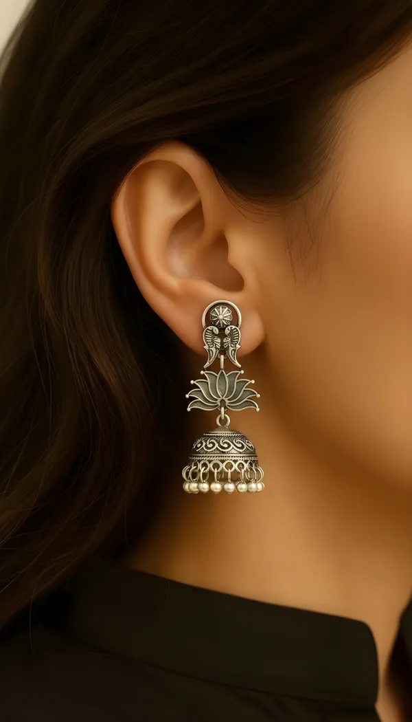 Silver_Brass_Silver_Earrings_For_Women