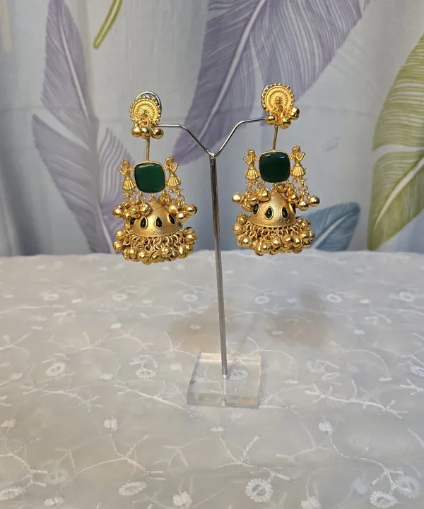Green_&_Gold_Brass_Moissanite_Stone_Earrings_For_Women