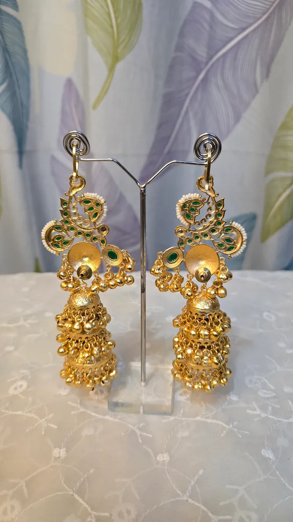 Gold_Brass_Moissanite_Kashmiri_Earrings_For_Women