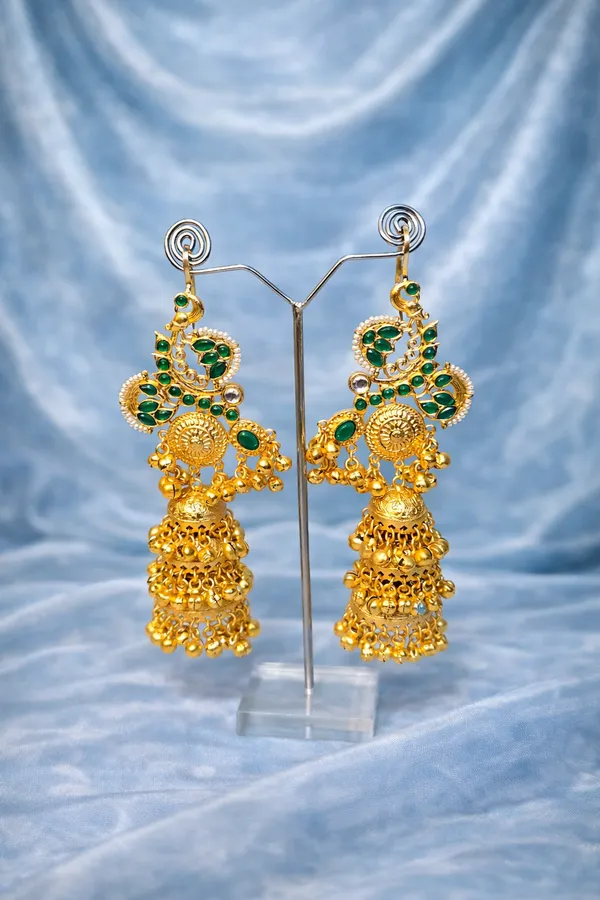 Gold_Brass_Moissanite_Kashmiri_Earrings_For_Women