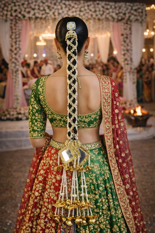 Gold_&_White_Golden,_Black,_Tassels,_Shells,_Pearl,_Mirror_Patiala_Shahi_Paranda_For_Women,_Girls
