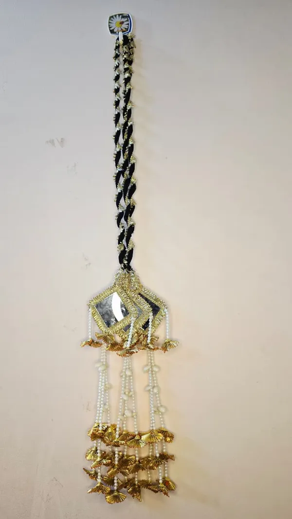 Gold_&_White_Golden,_Black,_Tassels,_Shells,_Pearl,_Mirror_Patiala_Shahi_Paranda_For_Women,_Girls