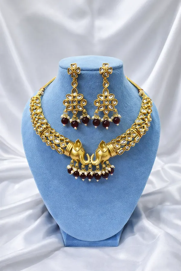 Gold__Brass_Kundan_Drop_Bridal_Necklace_Set_For_Women