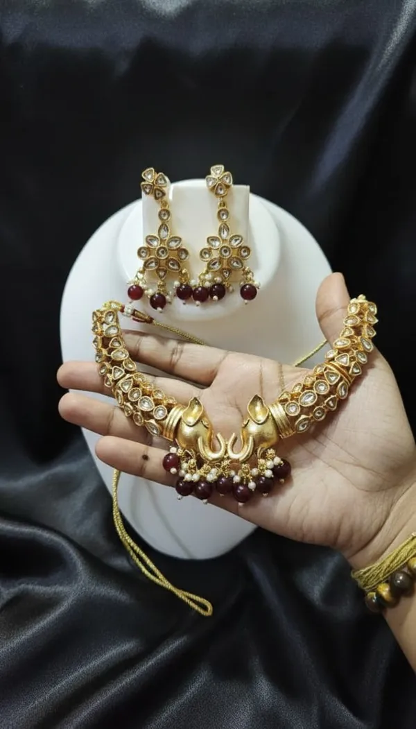Gold__Brass_Kundan_Drop_Bridal_Necklace_Set_For_Women