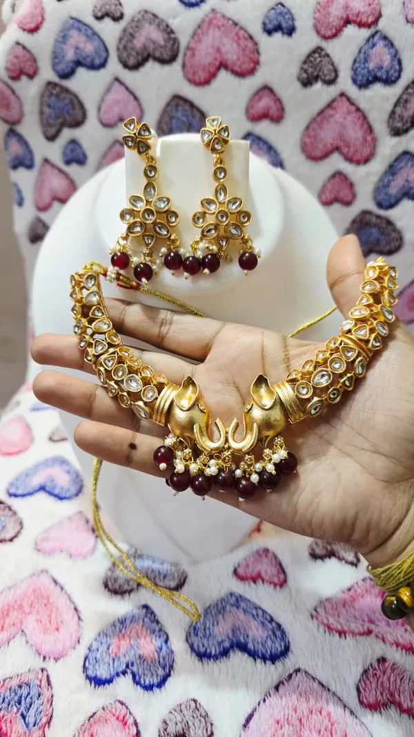 Gold__Brass_Kundan_Drop_Bridal_Necklace_Set_For_Women